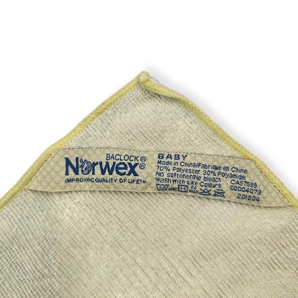 Norwex Baby Face/Body Cloth 7" Yellow Baclock - Picture 3 of 3